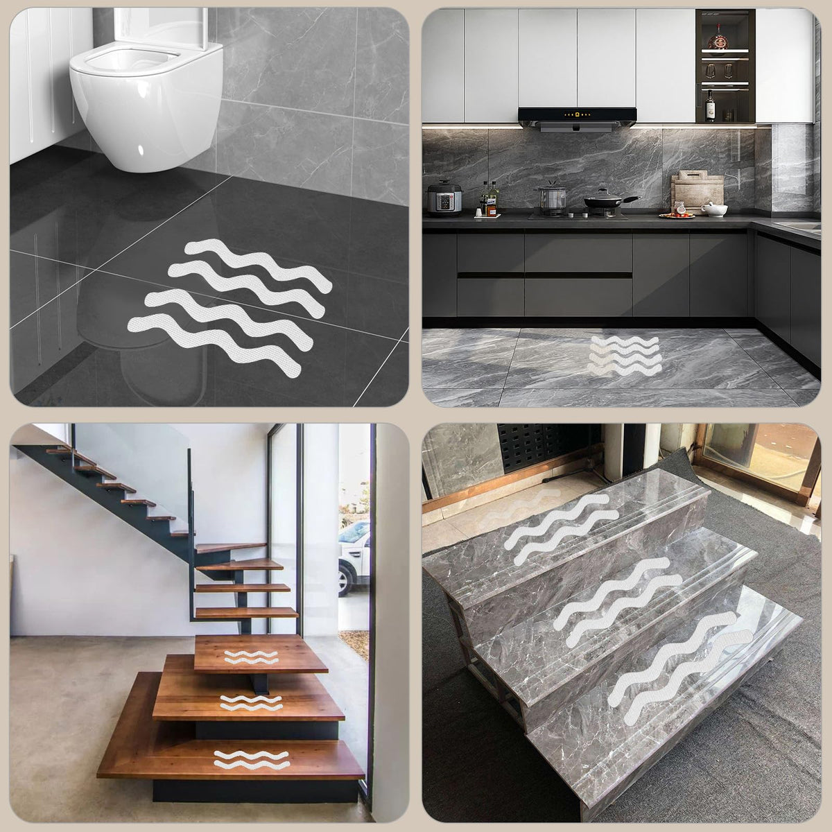 24 PCS Anti Slip Shower Stickers with Scraper T857026