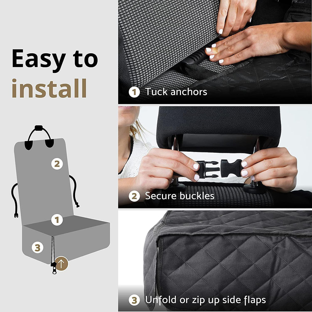 Waterproof 2-in-1 Pet Booster Seat Dog Car Seat Protector O8664