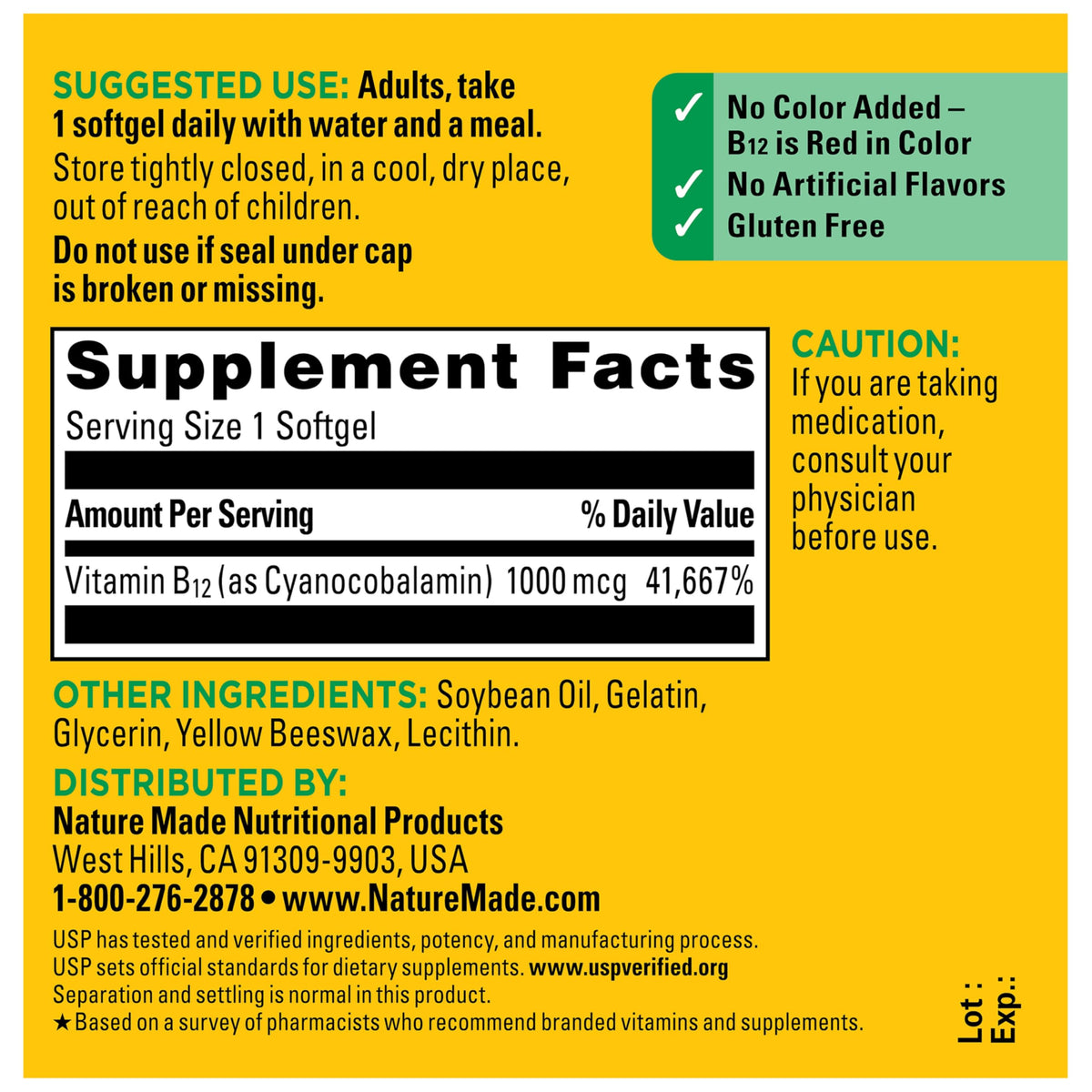 Vitamin B12 1000 mcg 150 Softgels I383