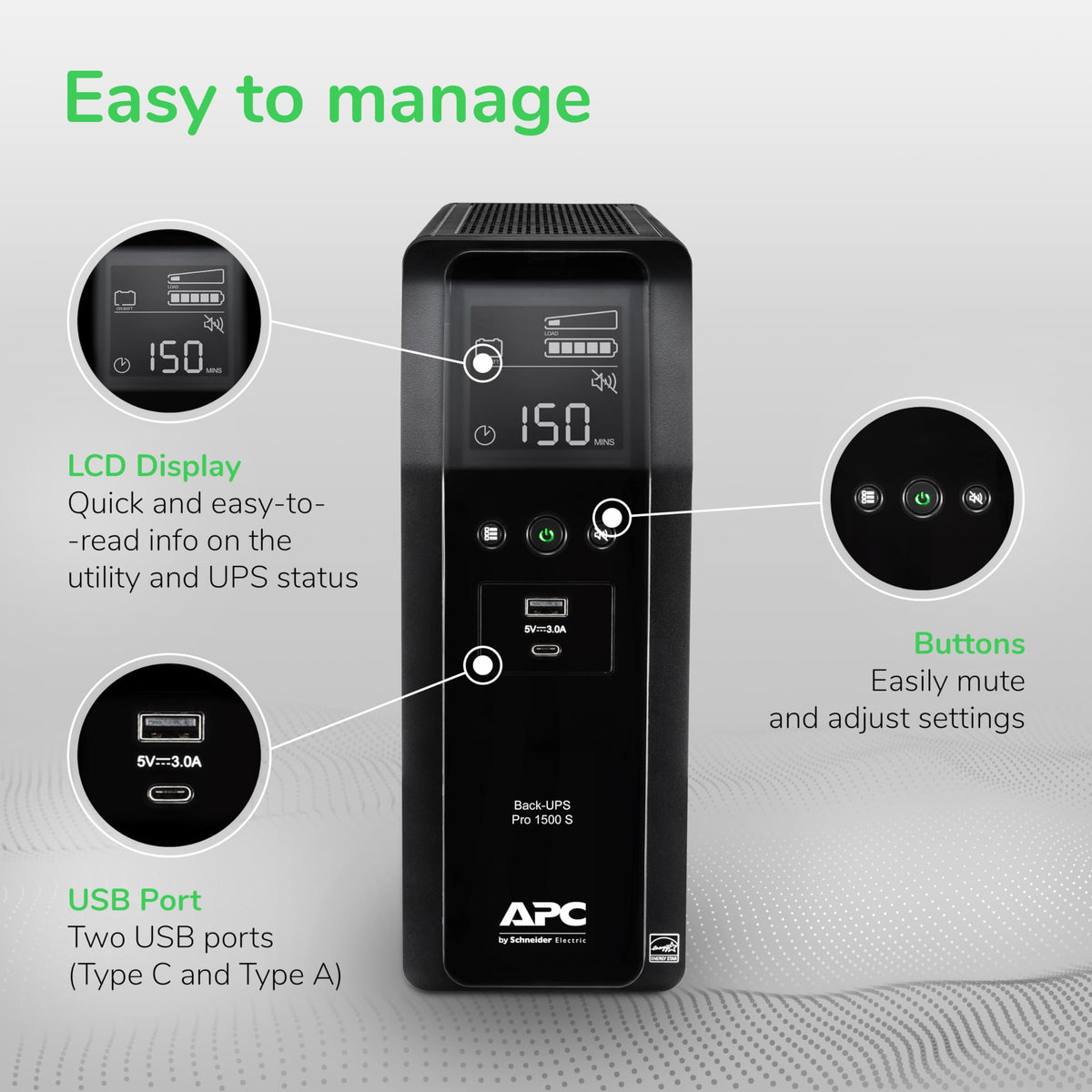 Pure Sine Wave UPS Battery Backup & Surge Protector N79198