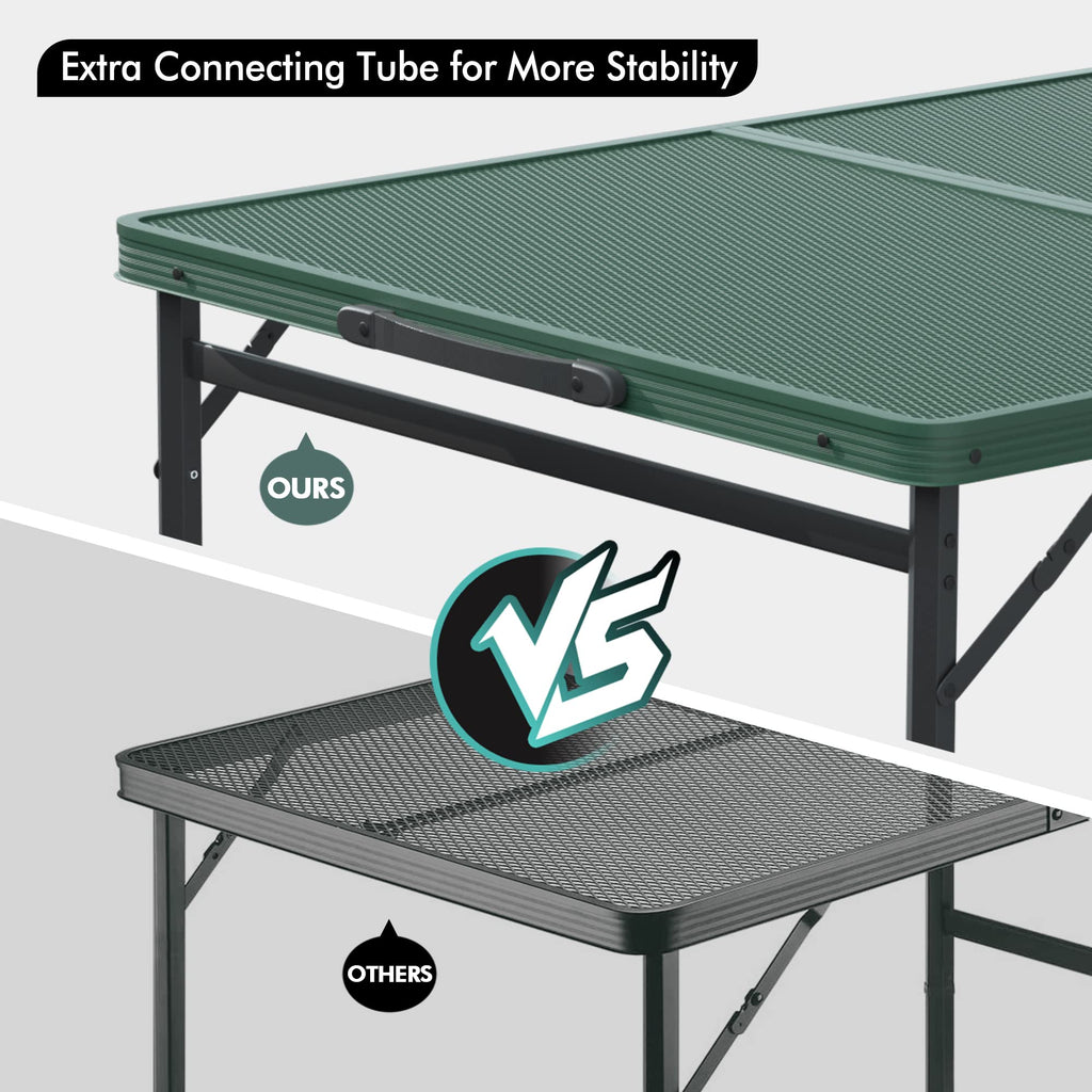 3ft Folding Aluminum Camping Table with Adjustable Legs Z23338