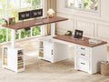 L Shaped Standing Desk with Storage Z1247