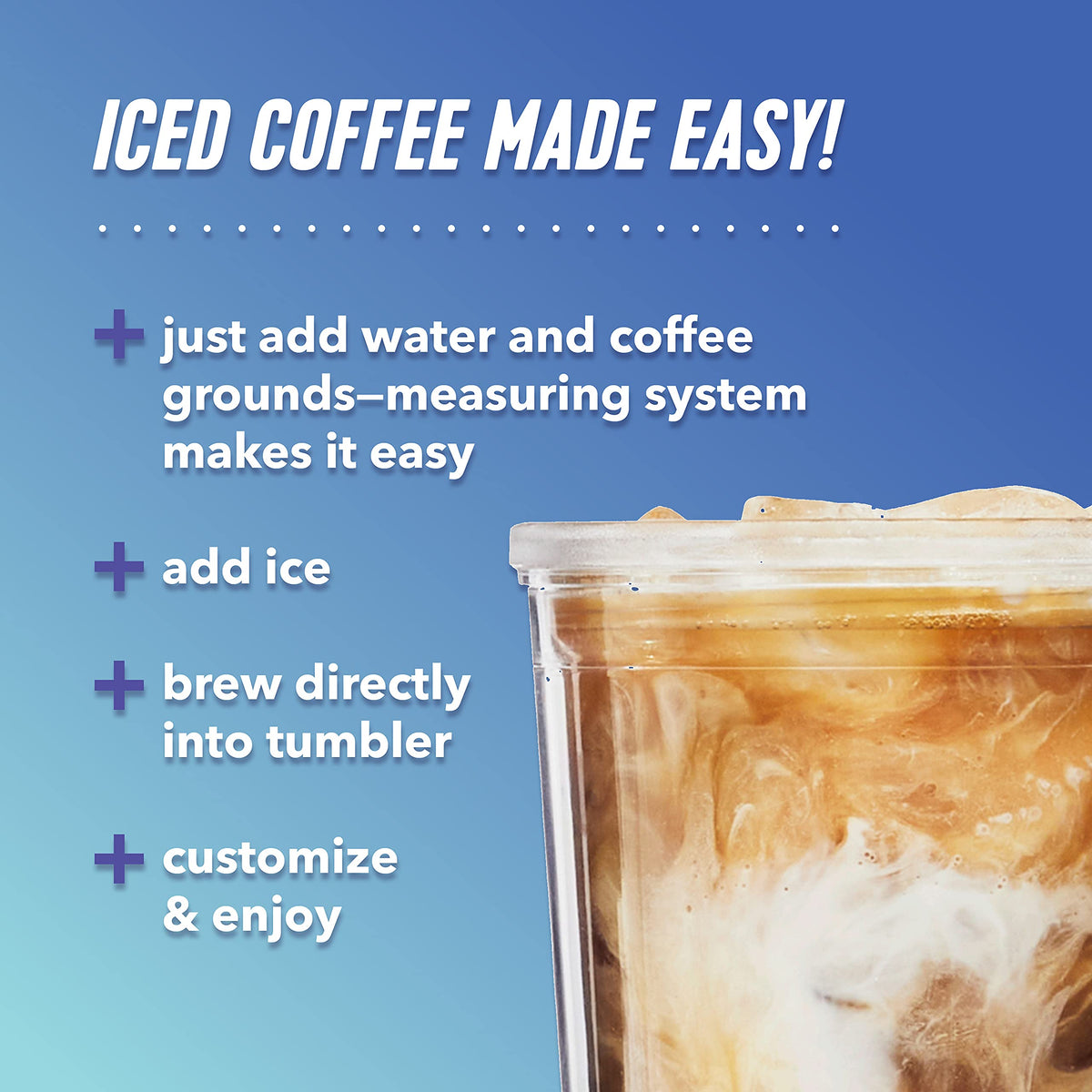 Single Serve Iced Coffee Maker with 22-Ounce Tumbler and Reusable Filter Q673384