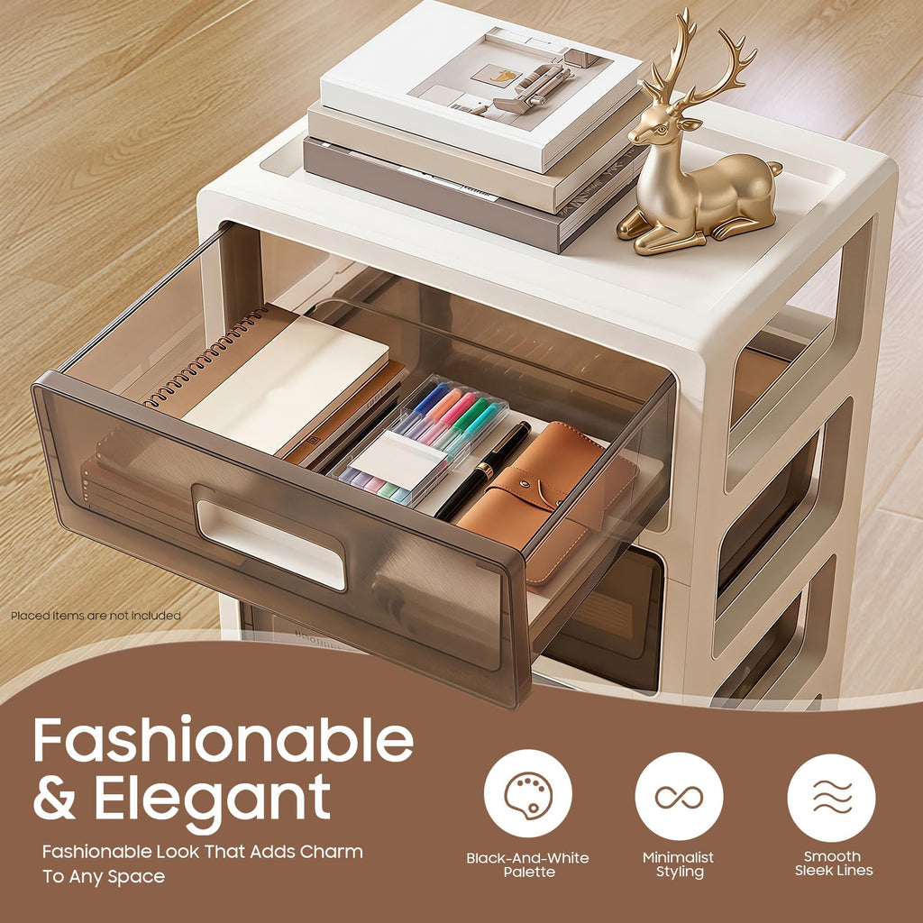 6-Tier Clear Plastic Storage Organizer Cart with Wheels Z711235