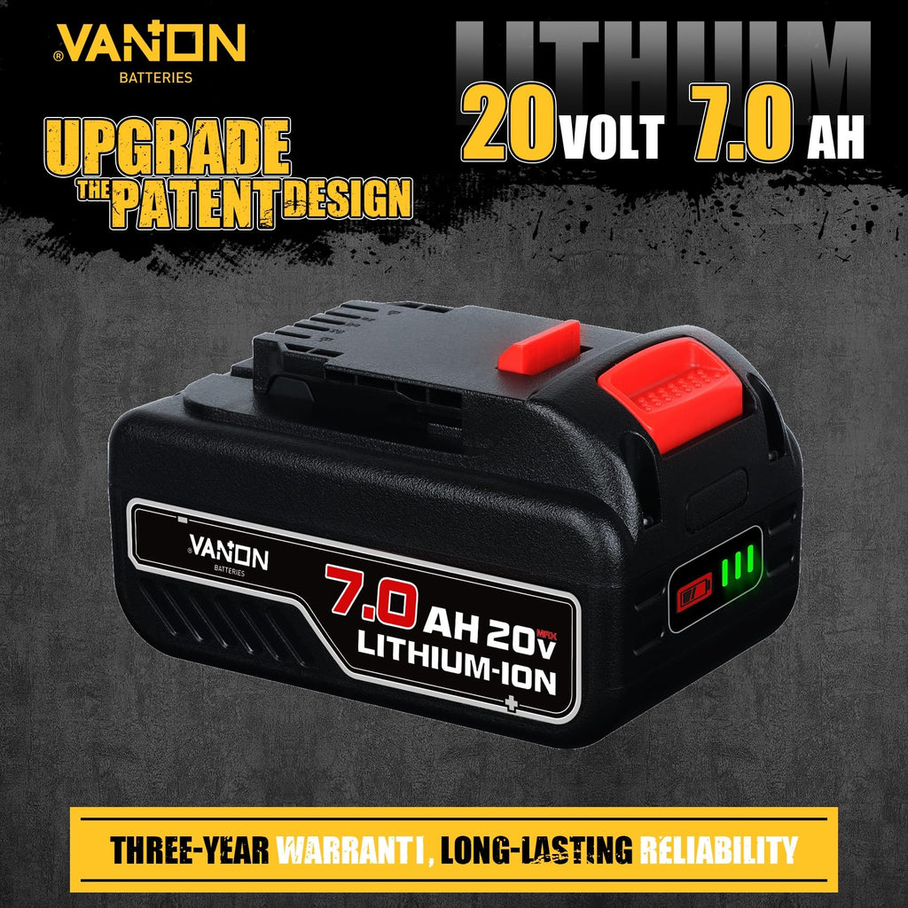 2Pack 7.0Ah 20Volt Li-ion Batteries and Charger F459701