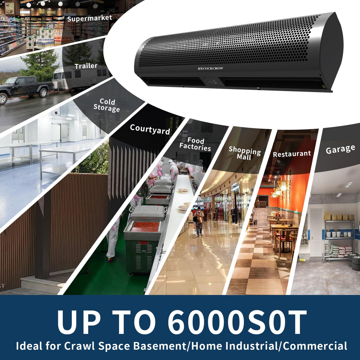 36 Inch Matte Black Wall Mounted Air Curtain R671871