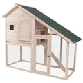 55" 2-Tier Wooden Rabbit Hutch with Ramp W966