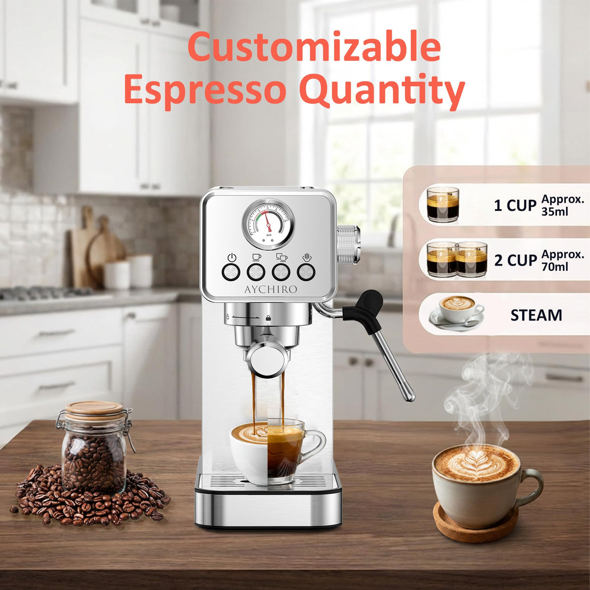 20 Bar Espresso Machine with Steam Wand H582567