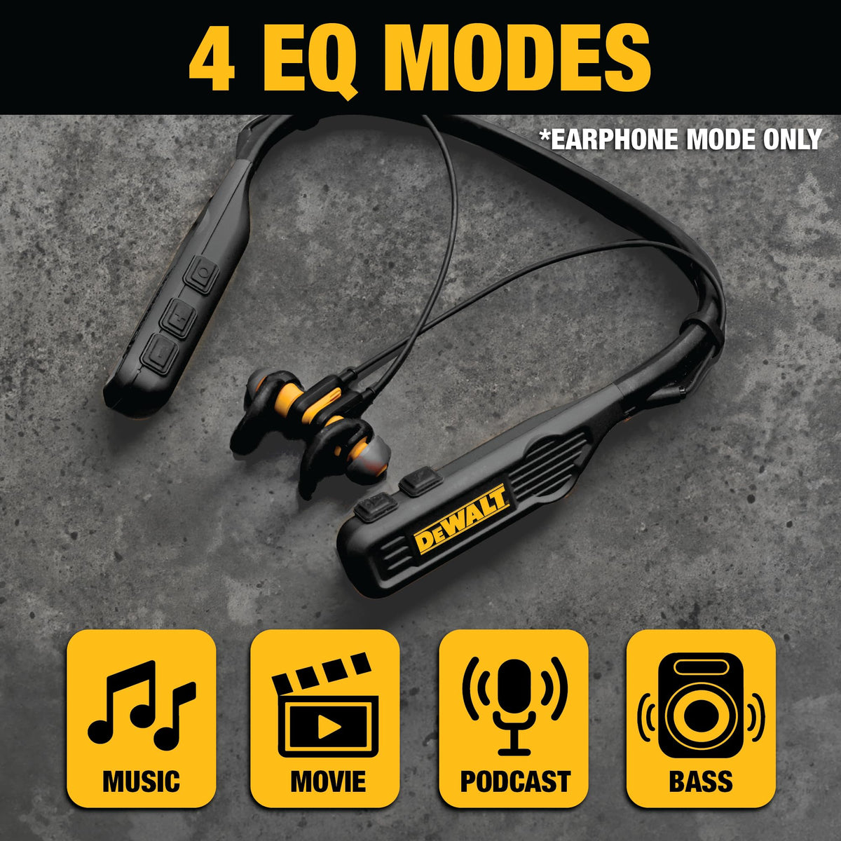 Black 2-in-1 Neckband Bluetooth Headphones D980