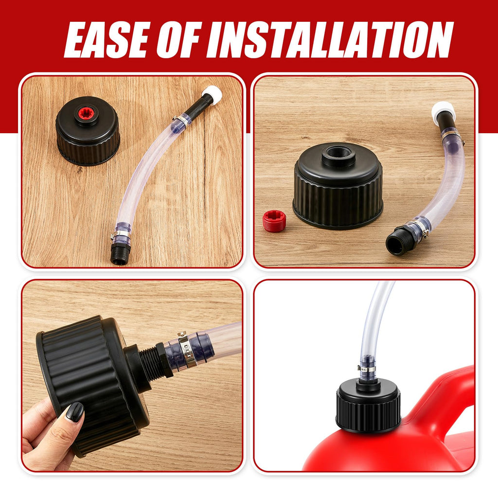4 Pcs Fuel Jug Cap Replacement with Hose Kit A4222