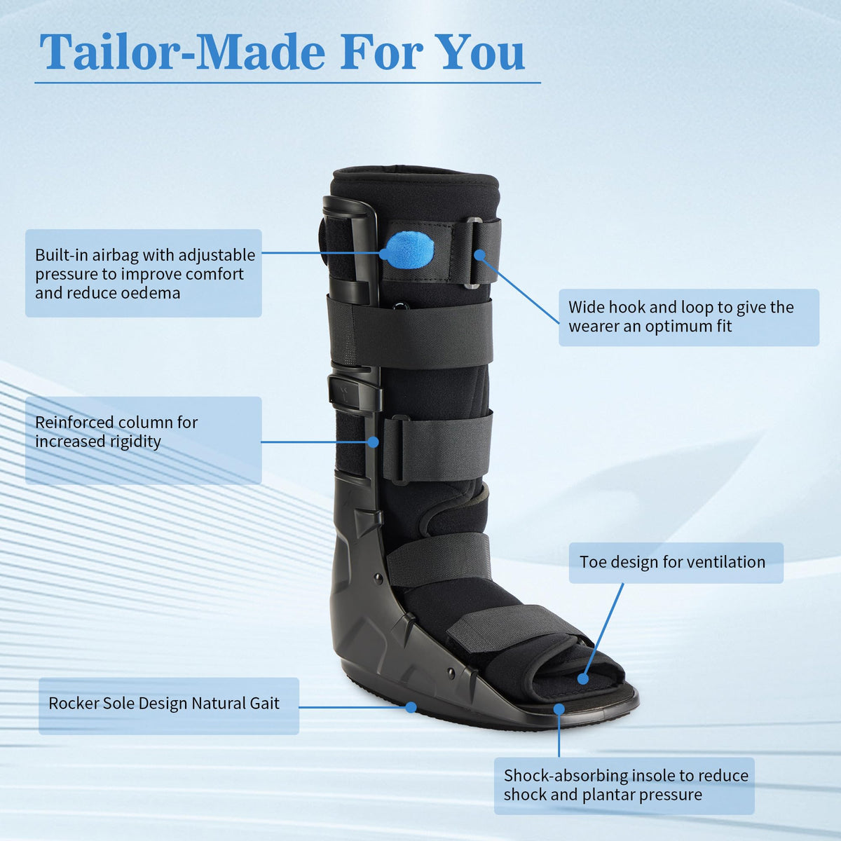 Tall Fracture Walking Boot with Air Bladders S4536