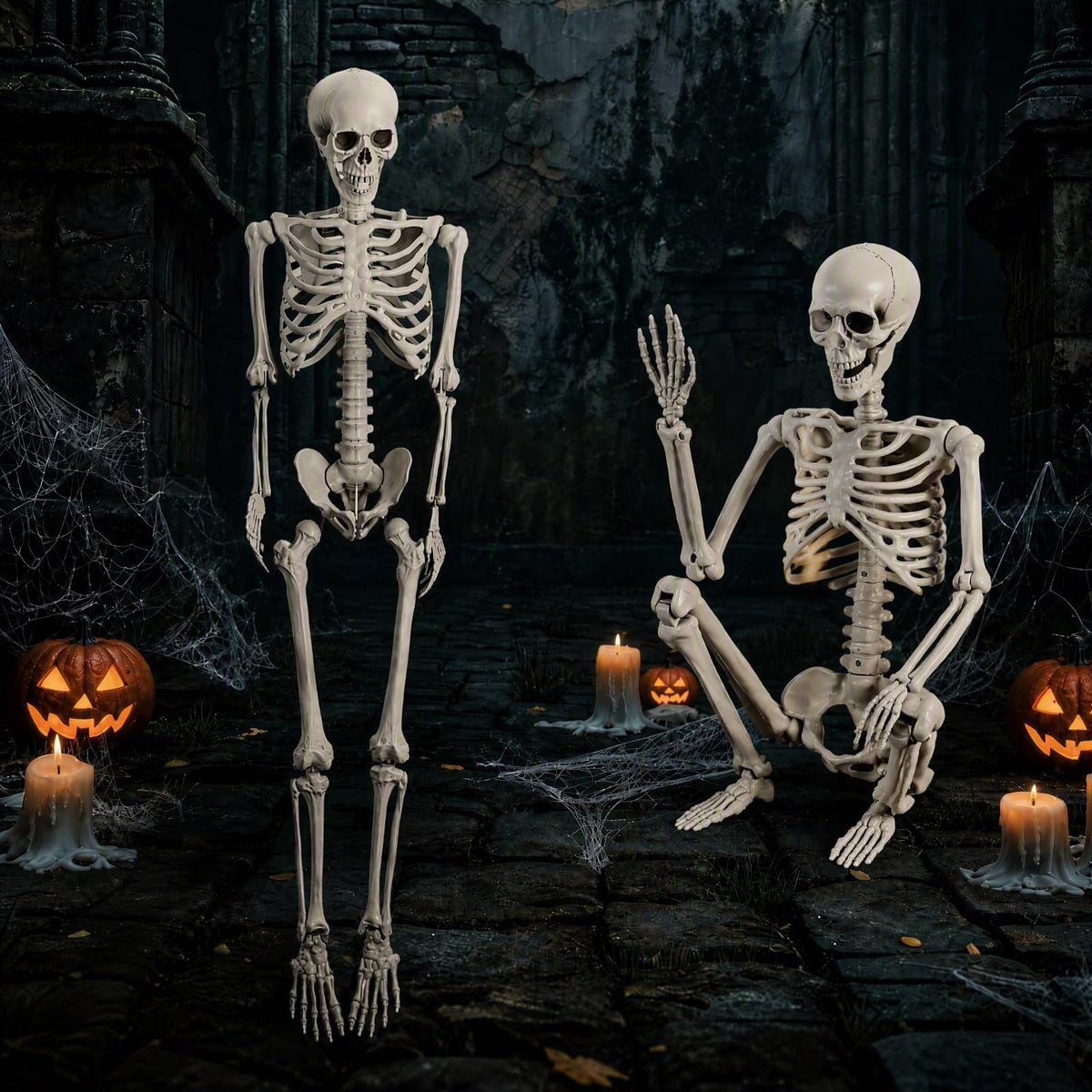 5.4FT Halloween Skeleton with Movable Joints V730255