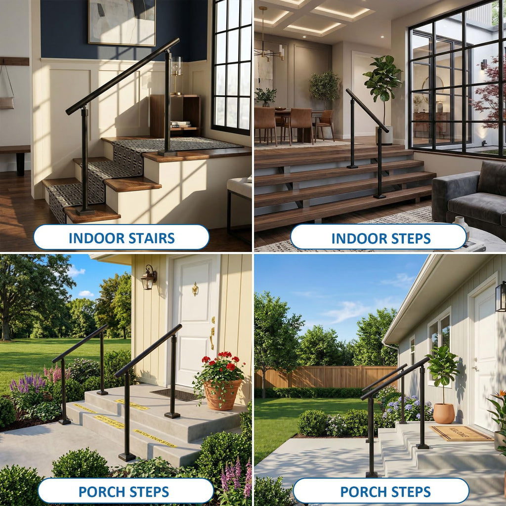 Aluminum Round Handrail for Steps & Stairs, 3ft W88015