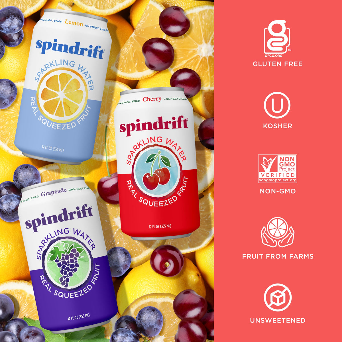 Sparkling Water Variety Pack 12 Fl Oz Cans Pack of 24 J1635