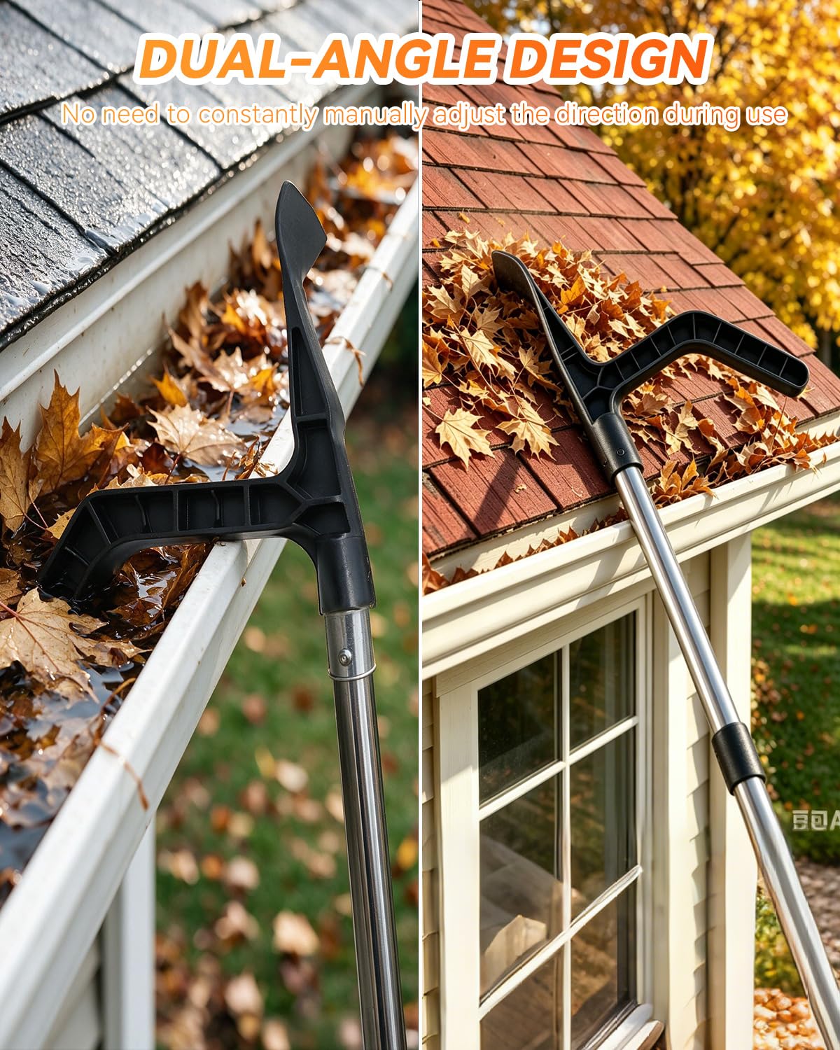 13FT Adjustable Gutter Cleaning Tool Kit with Brush Head C72528