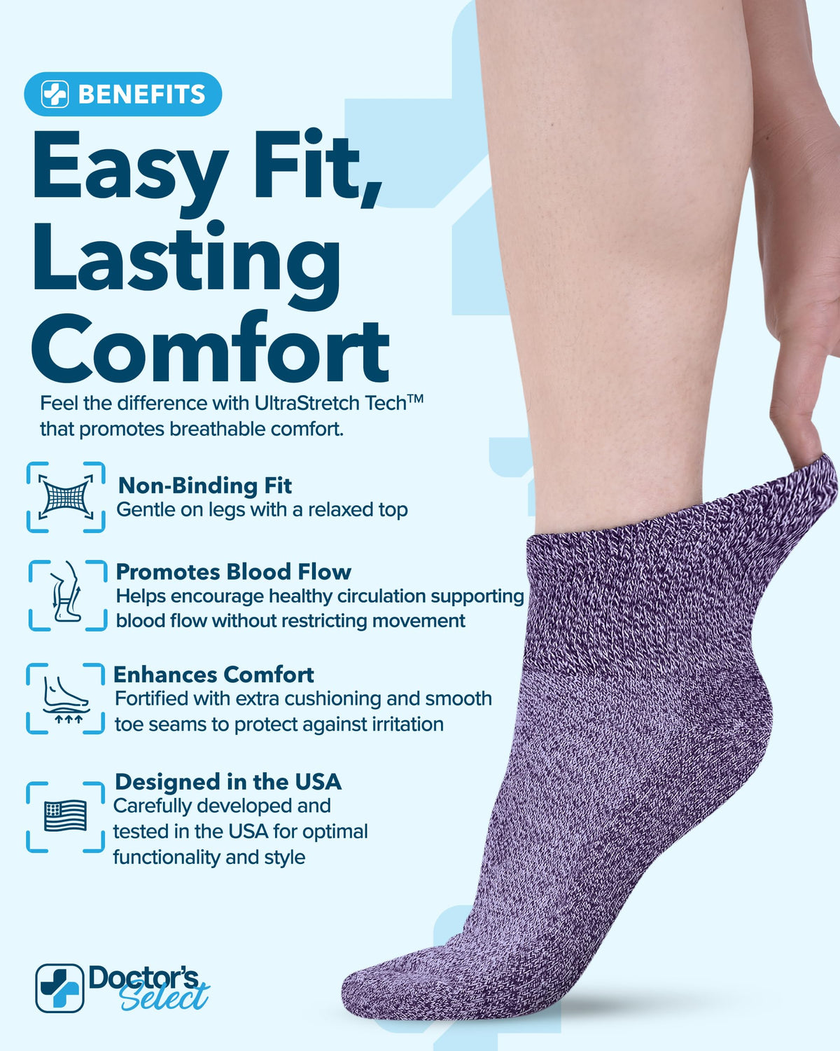 Diabetic Ankle Socks 4 Pairs G84113