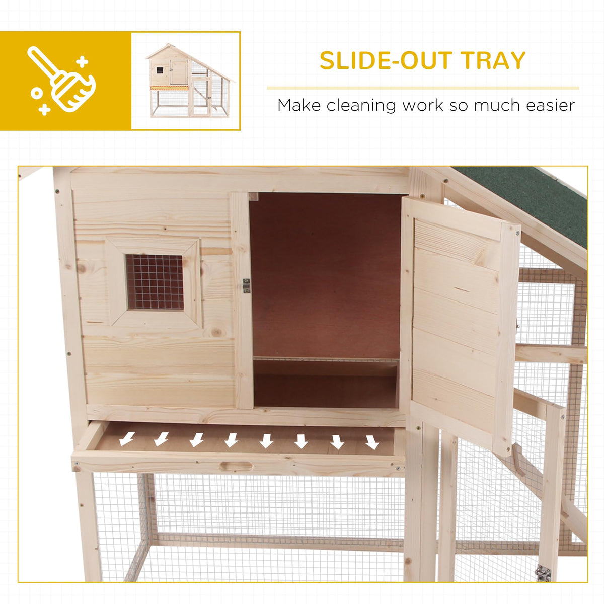55" 2-Tier Wooden Rabbit Hutch with Ramp W966