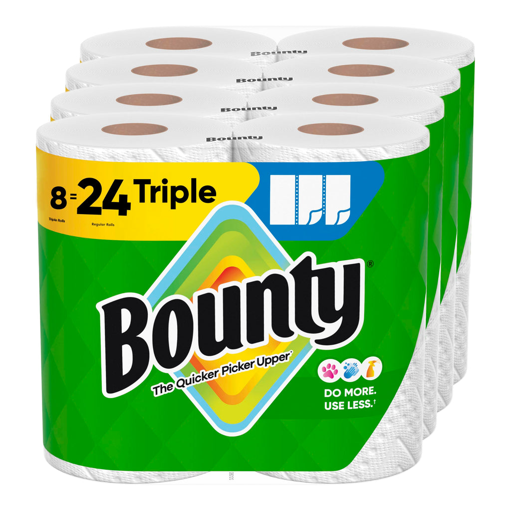White Paper Towels, 8 Triple Rolls M35379