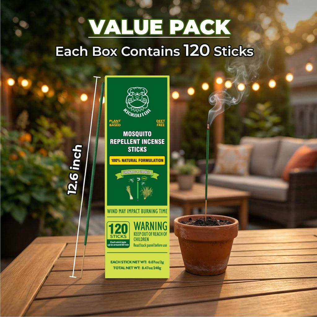 Mosquito Repellent Incense Sticks with Citronella Oil, 120 Count Q24077