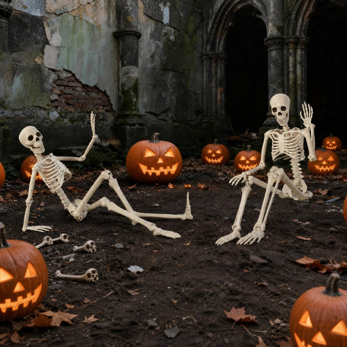 5.4FT Halloween Skeleton with Movable Joints V730255