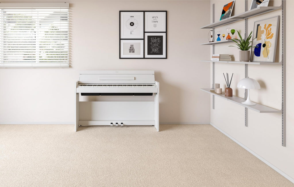 White 88-Key Weighted Digital Piano with 3-Pedal Unit O546
