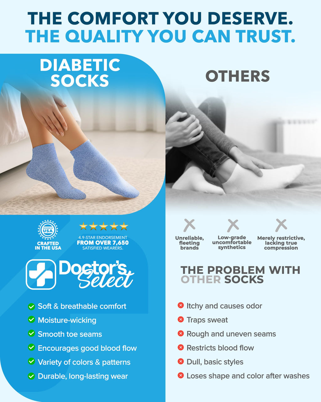 Diabetic Ankle Socks 4 Pairs G84113