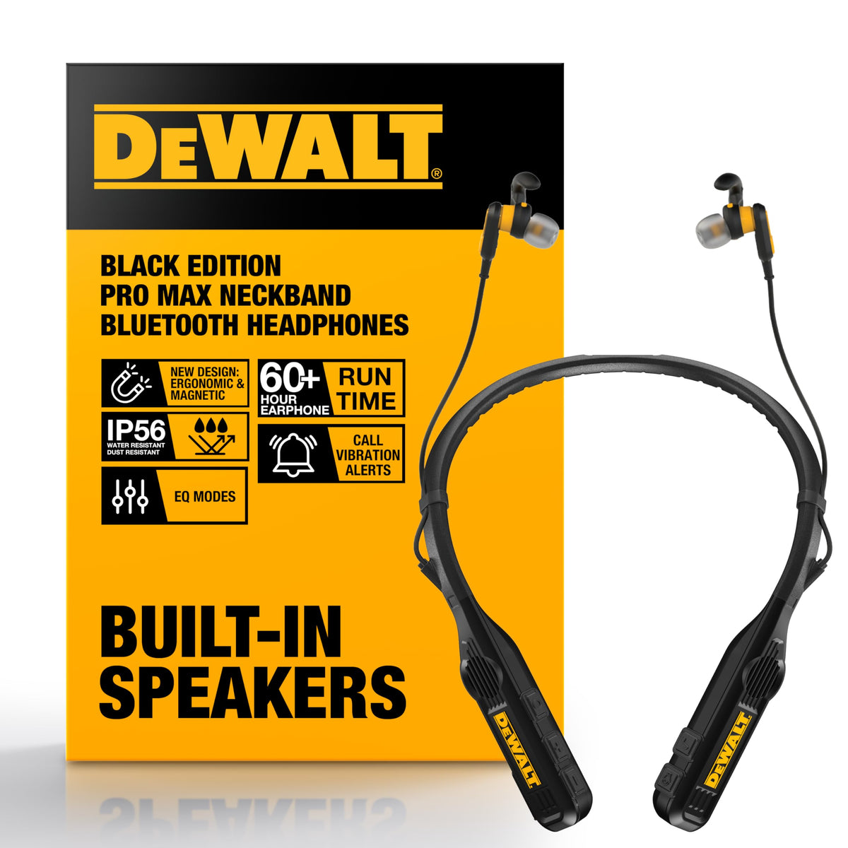 Black 2-in-1 Neckband Bluetooth Headphones D980