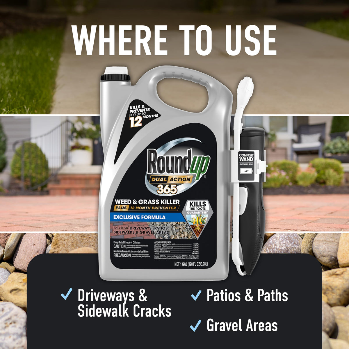 Weed & Grass Killer Plus 12 Month Preventer, 1 gal., Wand (Pack of 4) S459219