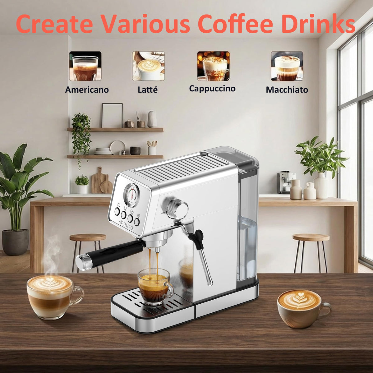20 Bar Espresso Machine with Steam Wand H582567