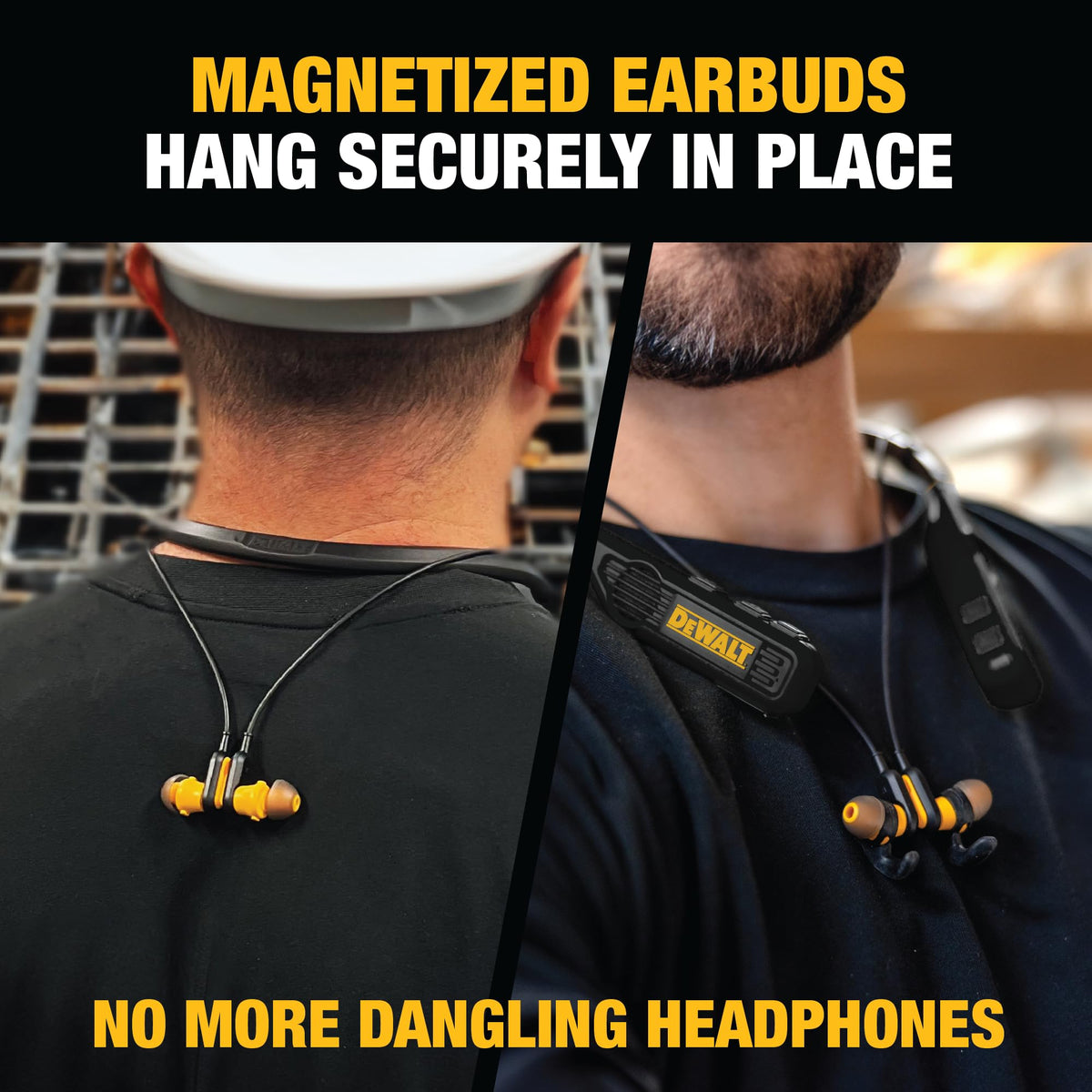 Black 2-in-1 Neckband Bluetooth Headphones D980