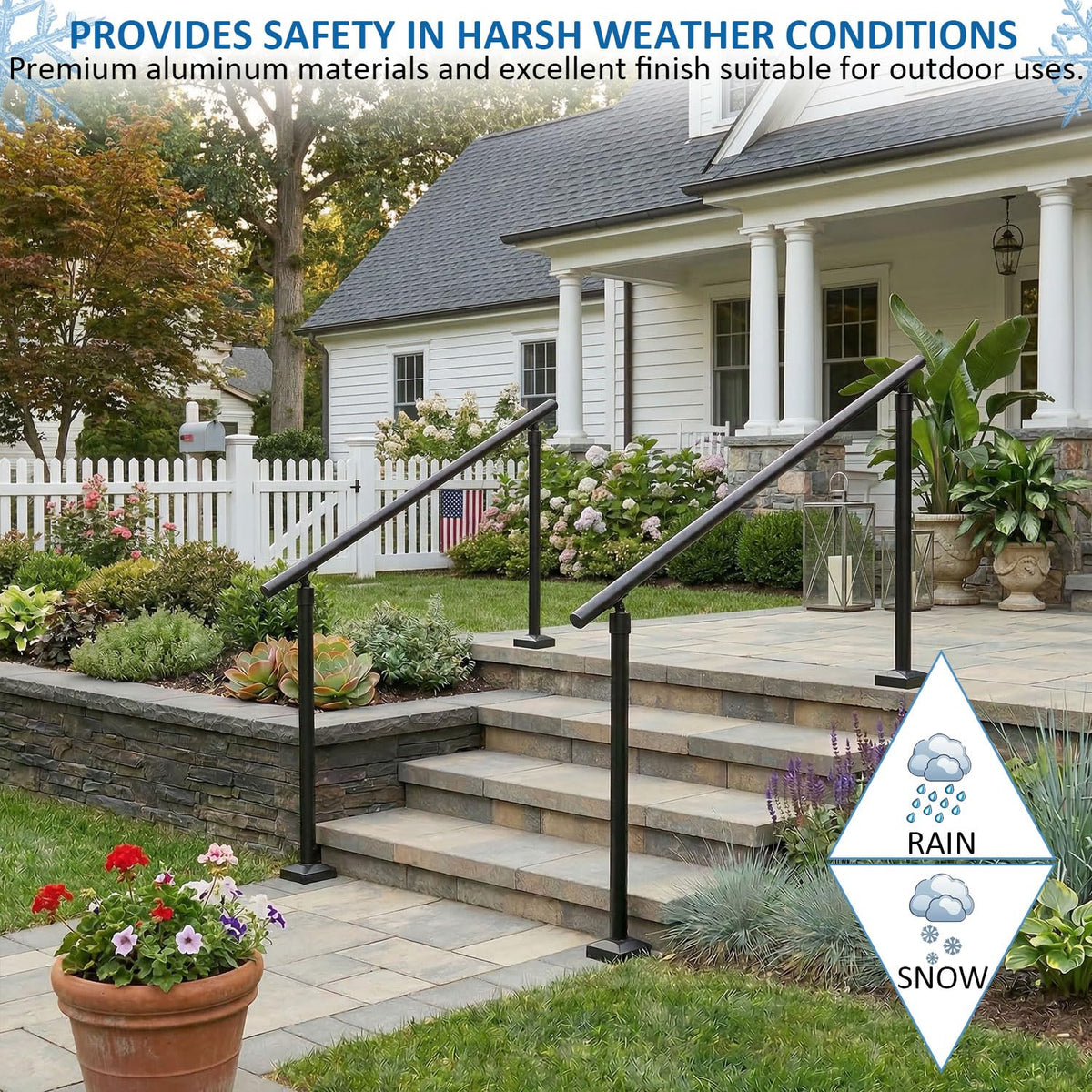 Aluminum Round Handrail for Steps & Stairs, 3ft W88015