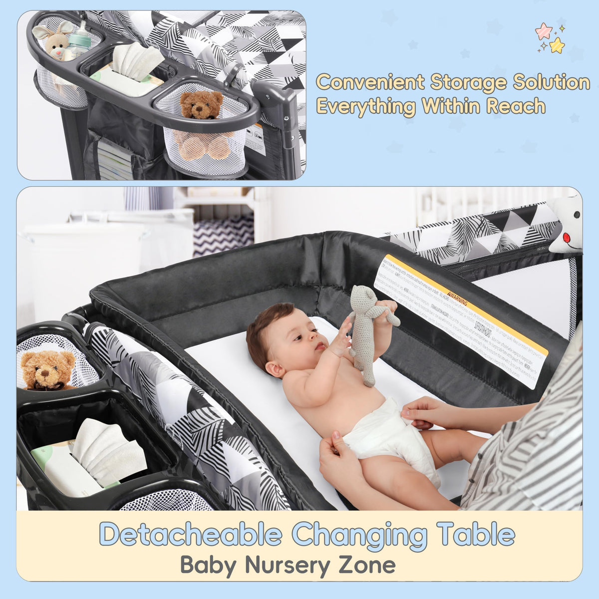 5-in-1 Pack and Play with Changing Table and Bassinet L30846