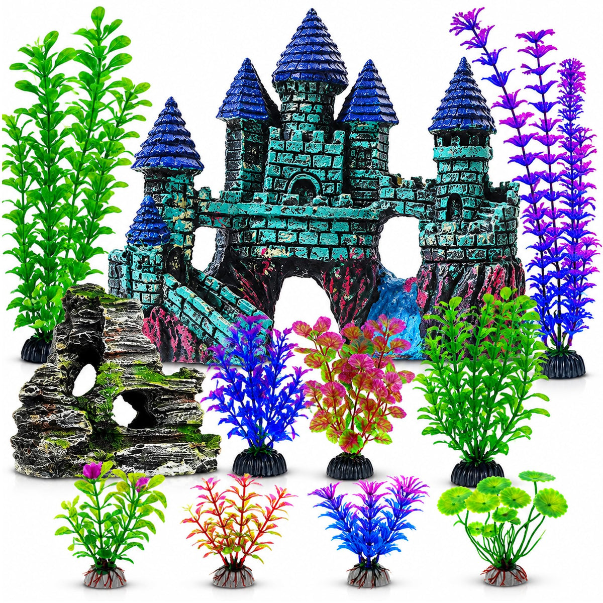 13 Pieces Aquarium Decorations Kit Q865