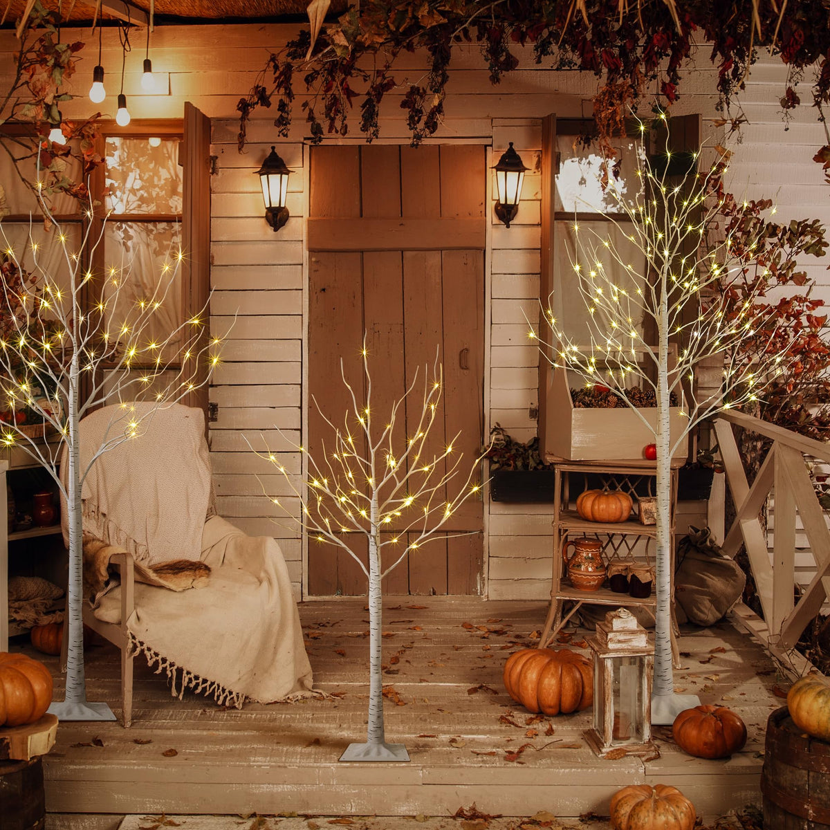 LED Birch Tree Light Set 4ft 6ft 8ft Warm White 3-Pack U392712