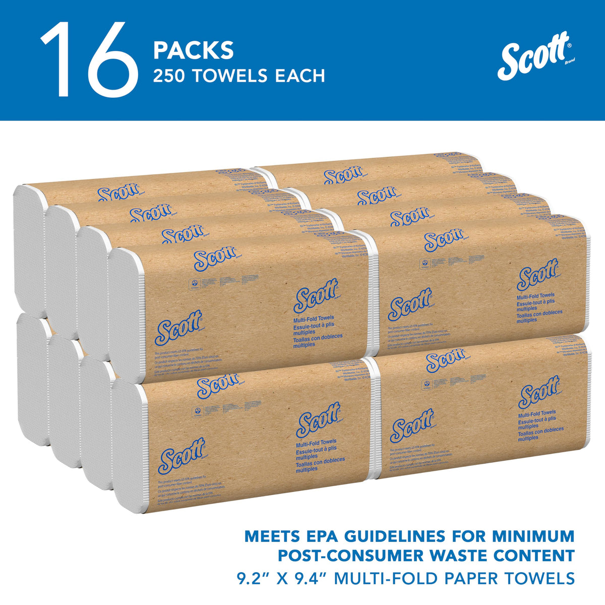 Multifold Paper Towels, 16 x 250 Sheets J24850