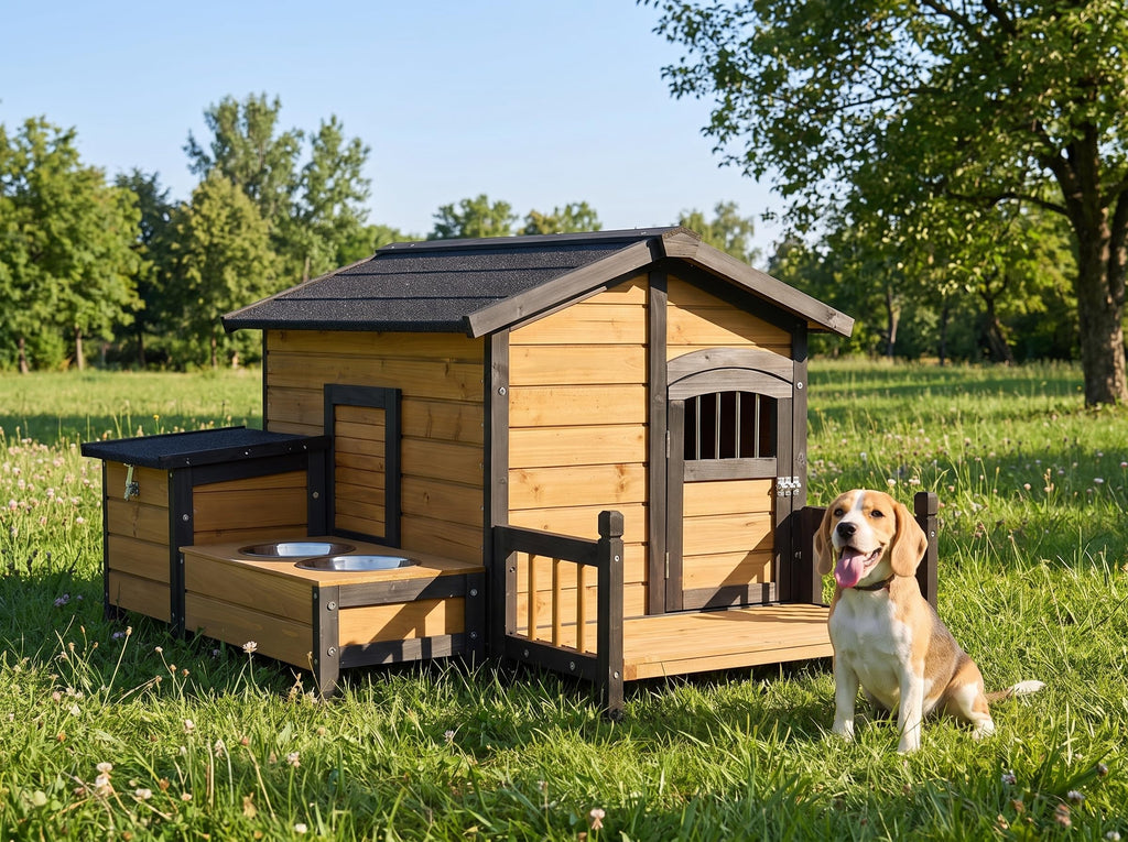 Large Wooden 2-Tier Rabbit Cage with Waterproof Roof K621