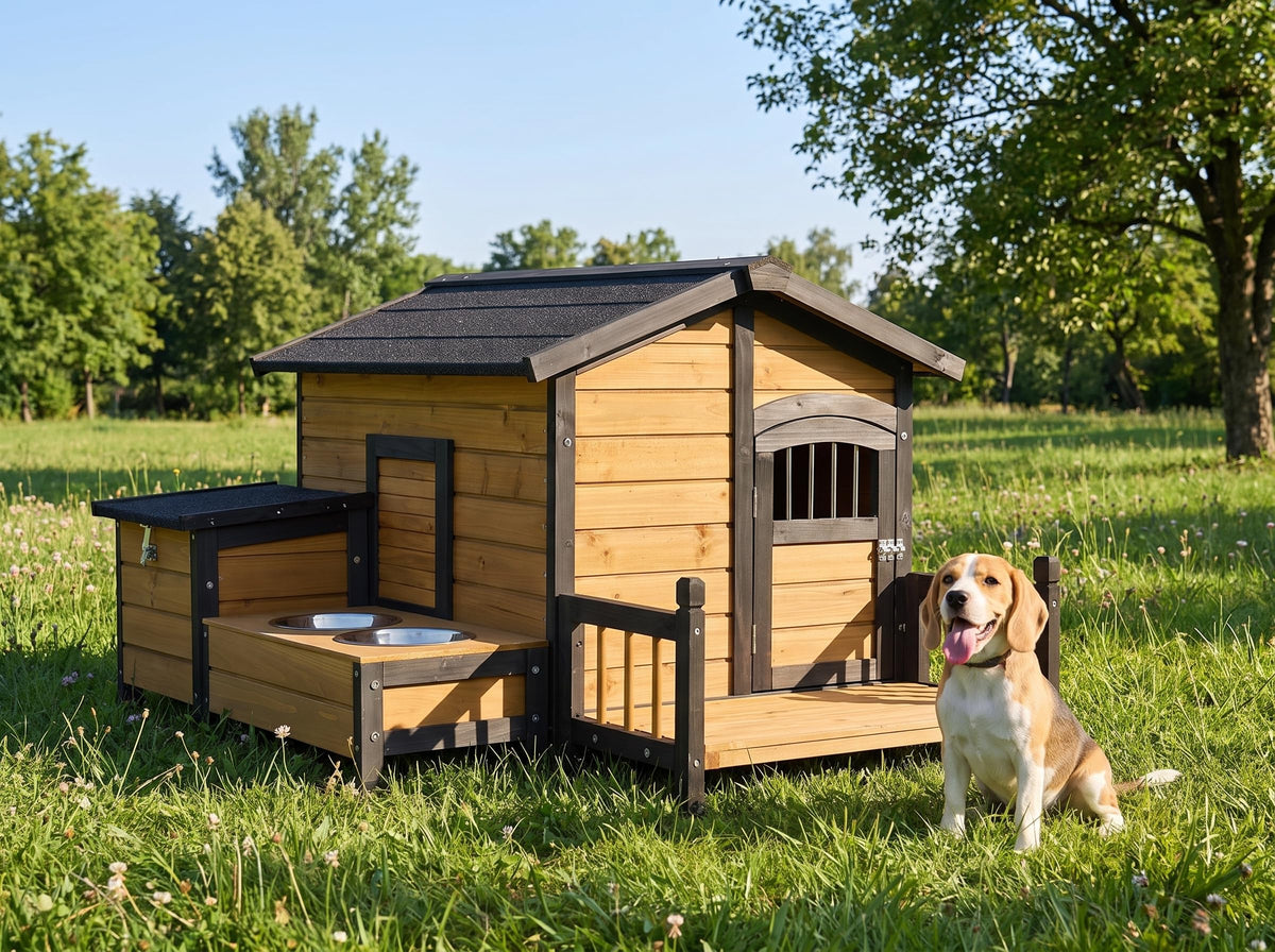 Large Wooden 2-Tier Rabbit Cage with Waterproof Roof K621