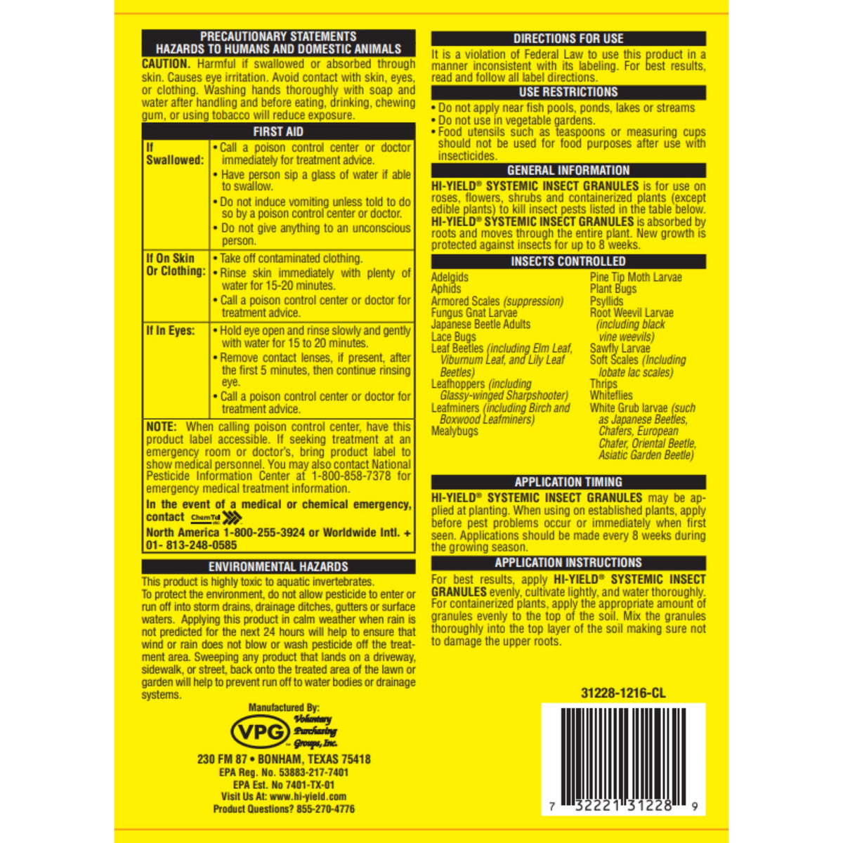 Systemic Insect Granules 1 lbs I74112