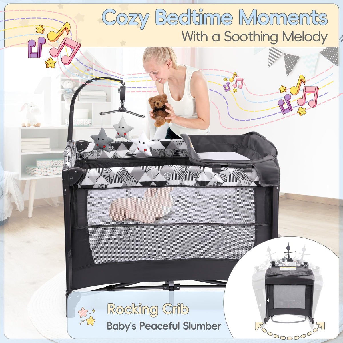 5-in-1 Pack and Play with Changing Table and Bassinet L30846